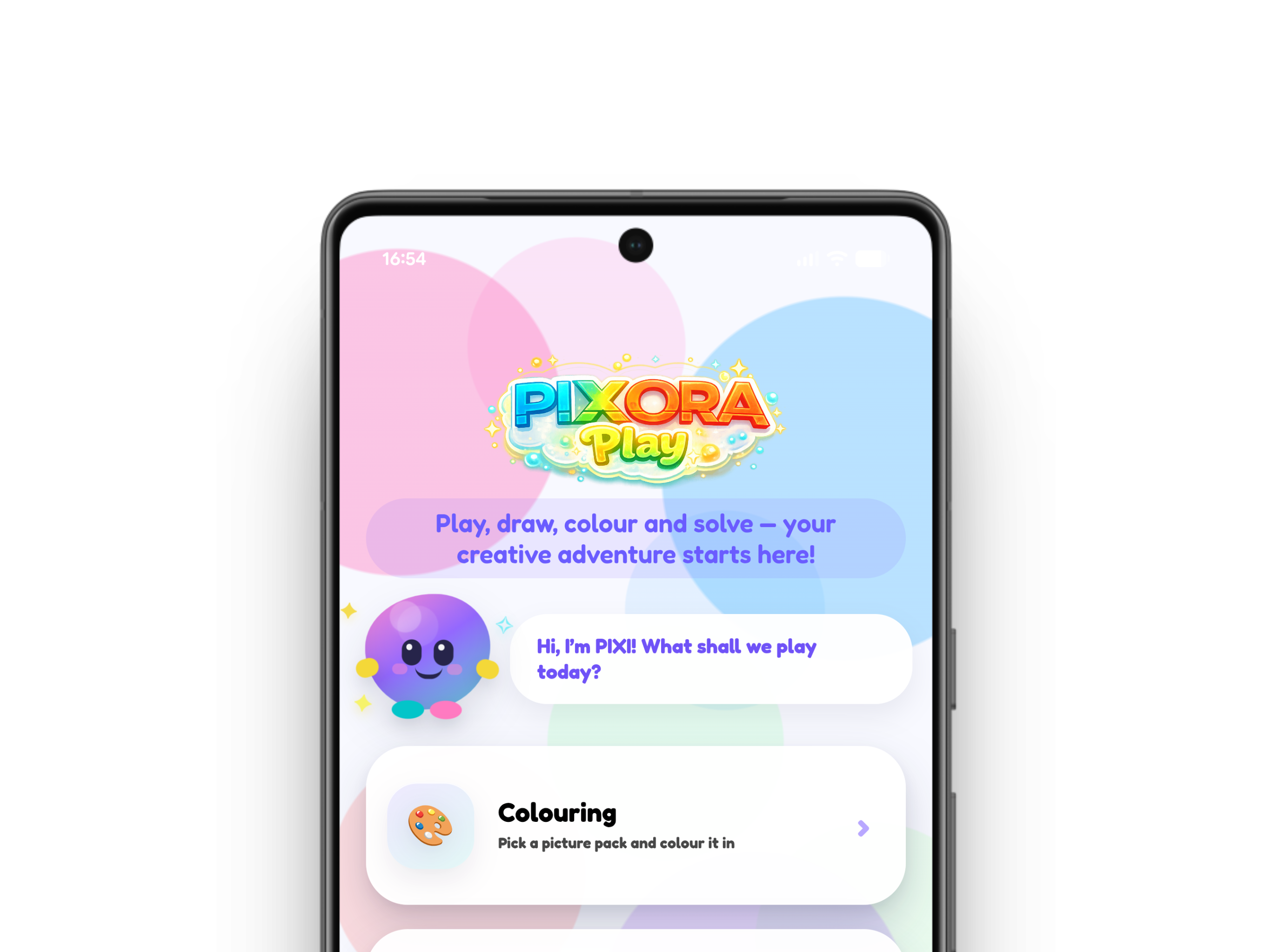 PIXORA Play app mockup